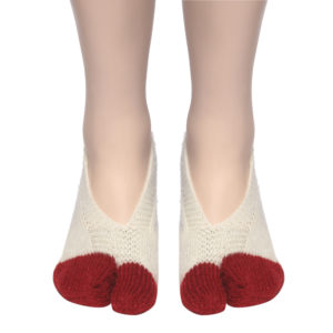 Handmade Woolen Socks 100% soft KC Women Socks (Grey & Red) peacock lining  design #BEGINNING
